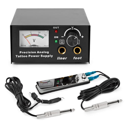 Analog Tattoo Power Supply Porket with Foot Pedal and Clip Cord